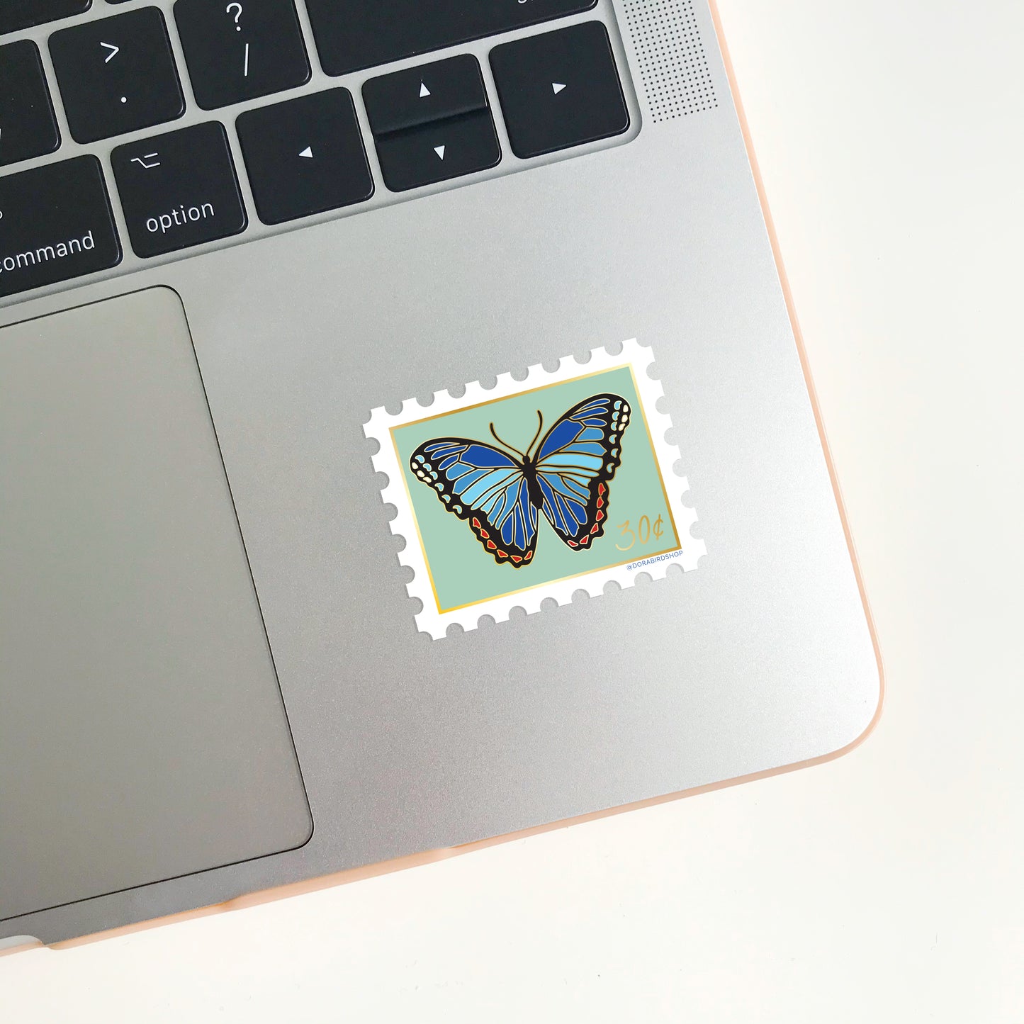 Blue Morpho Butterfly Stamp Sticker