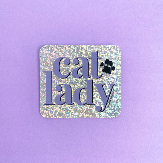 Cat Lady Glitter Sticker
