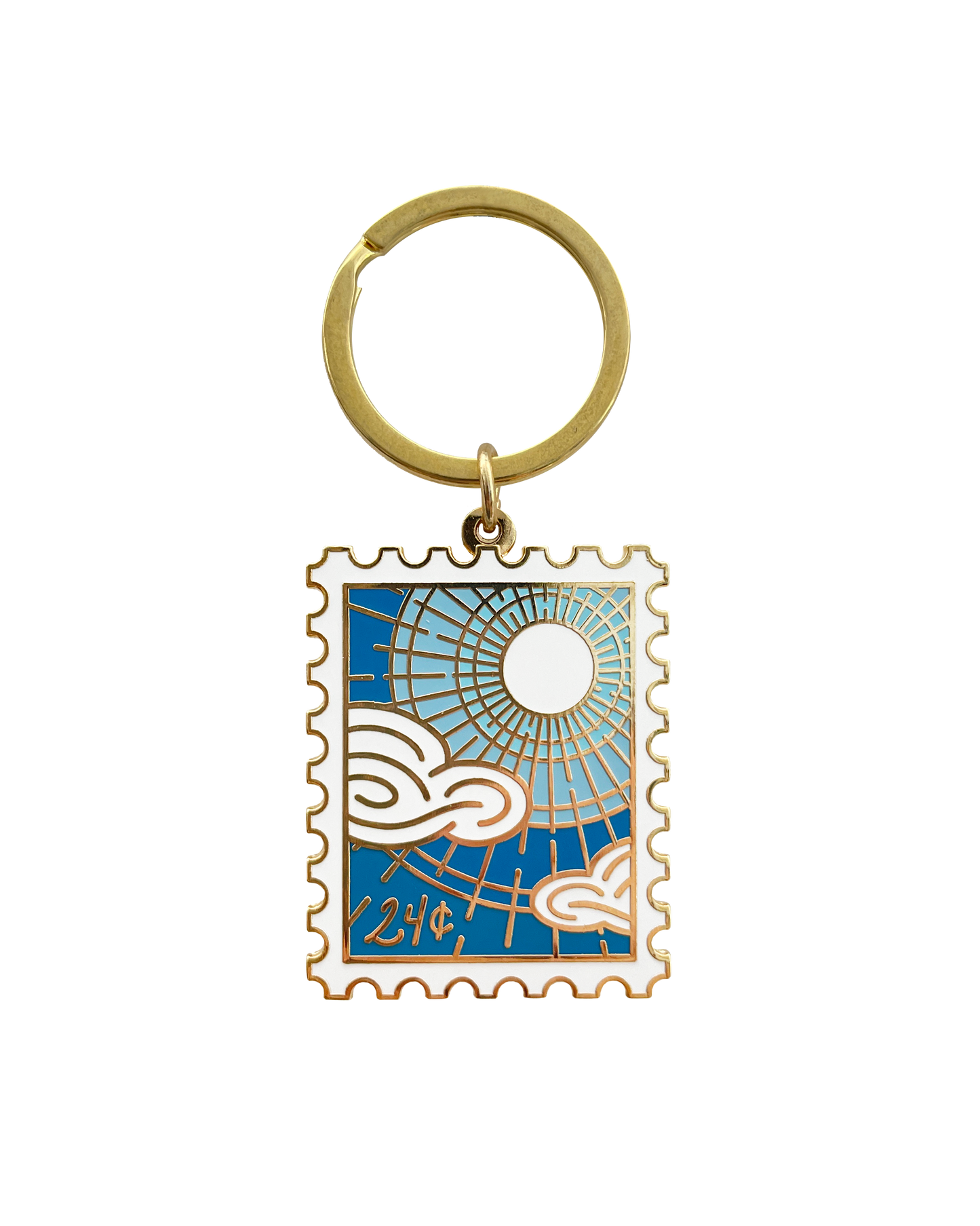 Perfect Day Postage Stamp Enamel Keychain