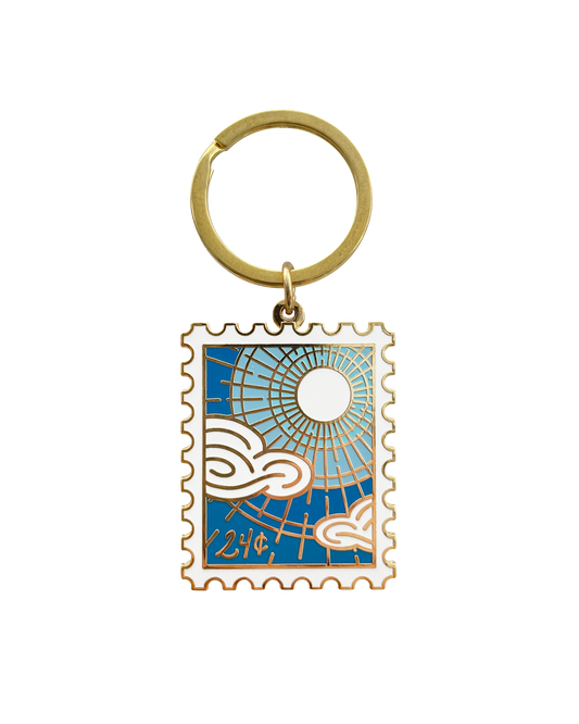 Perfect Day Postage Stamp Enamel Keychain