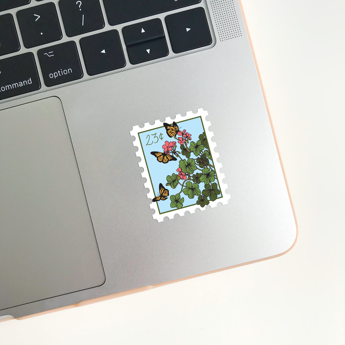 Butterflies + Geranium Stamp Sticker