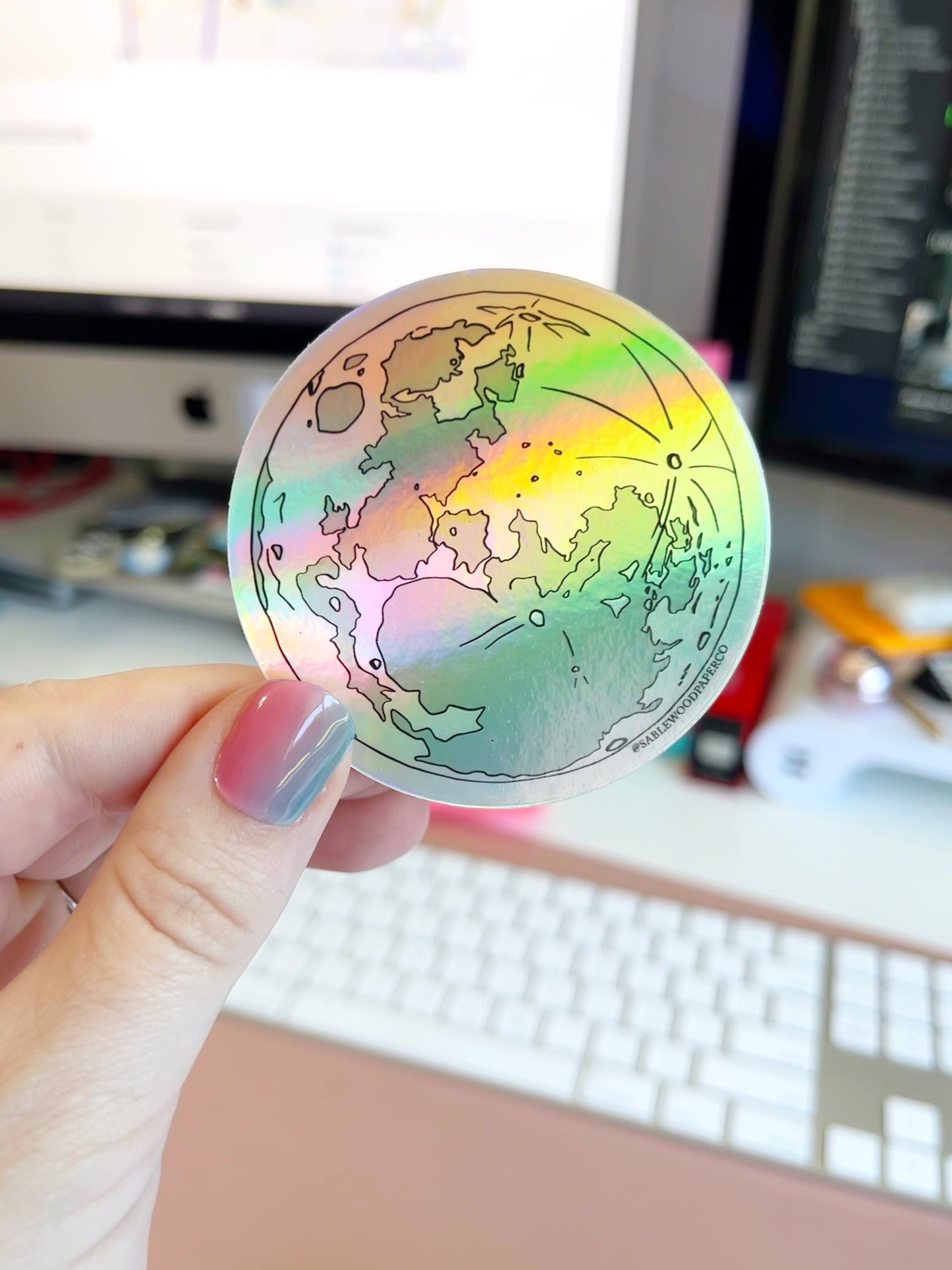 Holographic Moon Sticker