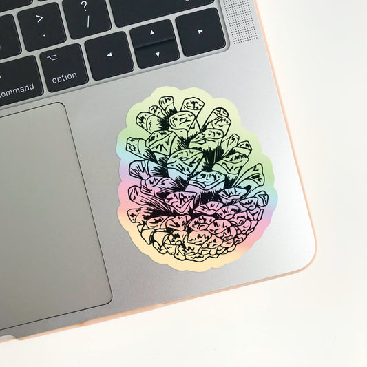 Holographic Pine Cone Sticker