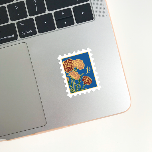 January Carnation Birth Month Stamp Sticker