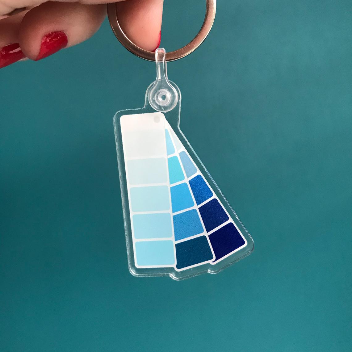 Shades of Blue Acrylic Keychain