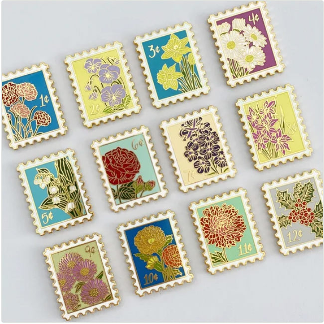 Marigold (October) Birth Month Enamel Pin