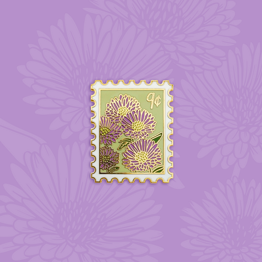 Aster (September) Birth Month Enamel Pin