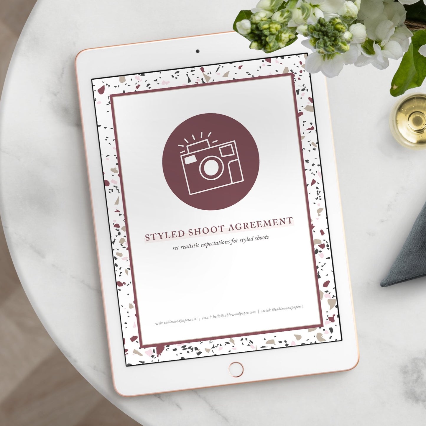 Styled Shoot Agreement for Stationers + Calligraphers