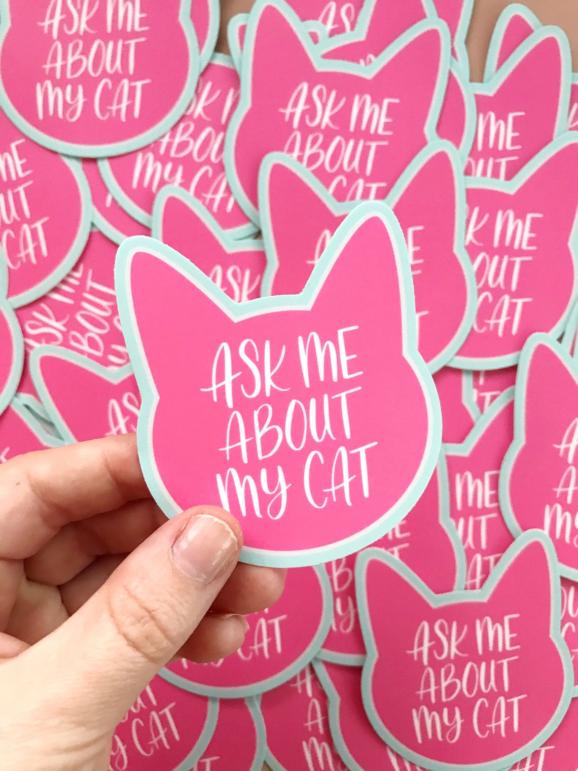 Ask Me About My Cat Sticker