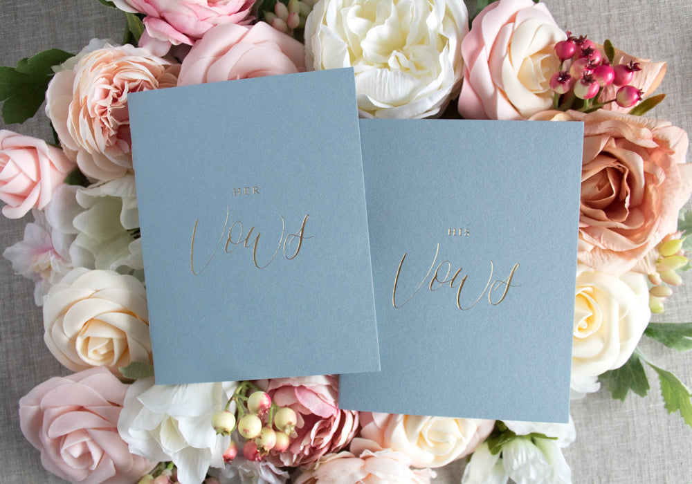 Dusty Blue Vow Books – Set of 2