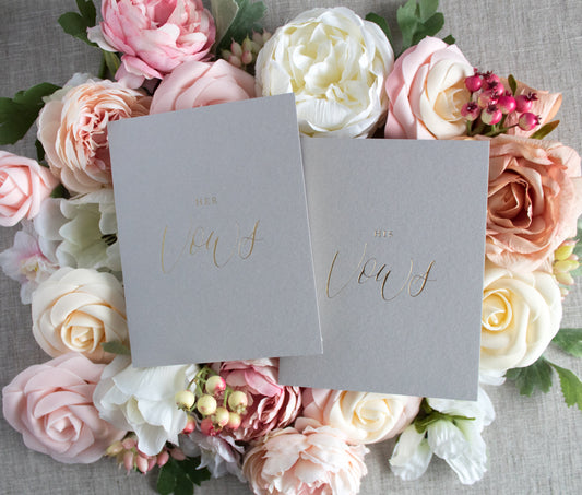 Soft Gray Vow Books – Set of 2