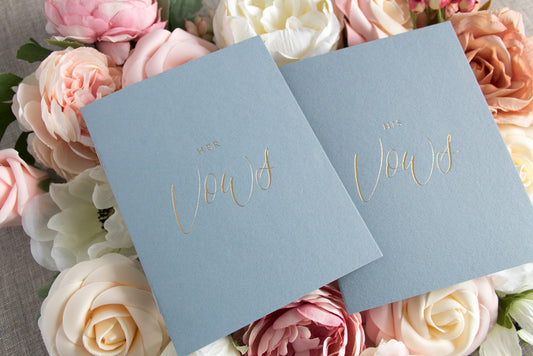 Dusty Blue Vow Books – Set of 2