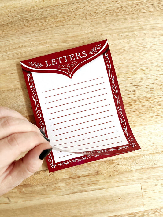 Red Letter Day Notepad // lined notepad / letters notepad / to-do list / grocery list / desktop notepad / fun notepad / notes / memo