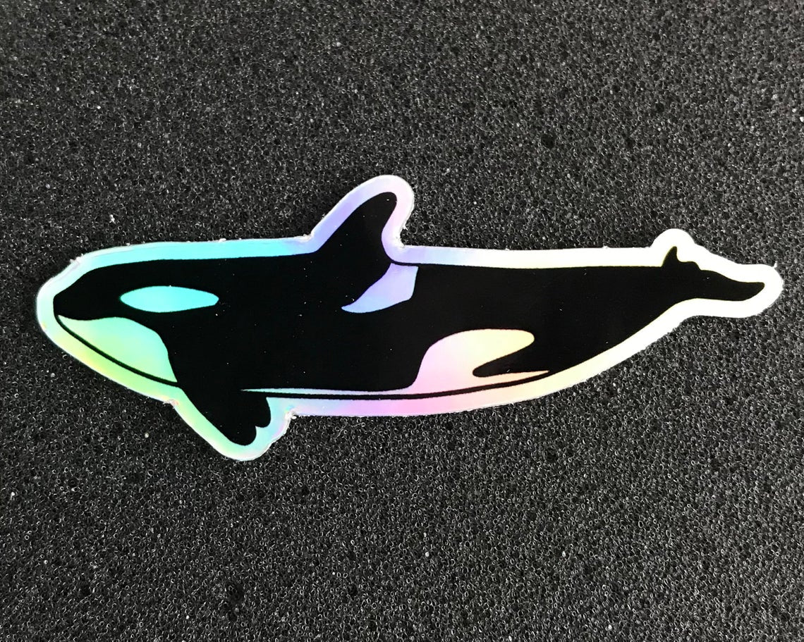 Holographic Orca Sticker