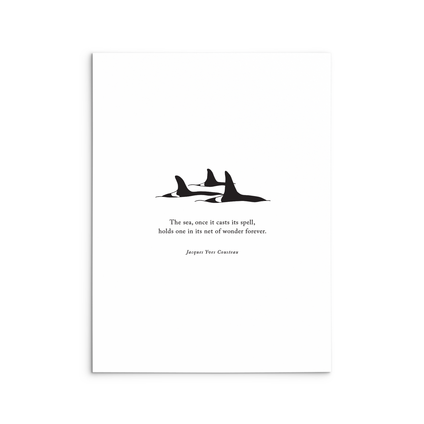 Cousteau Orca Conservation Letterpress Print