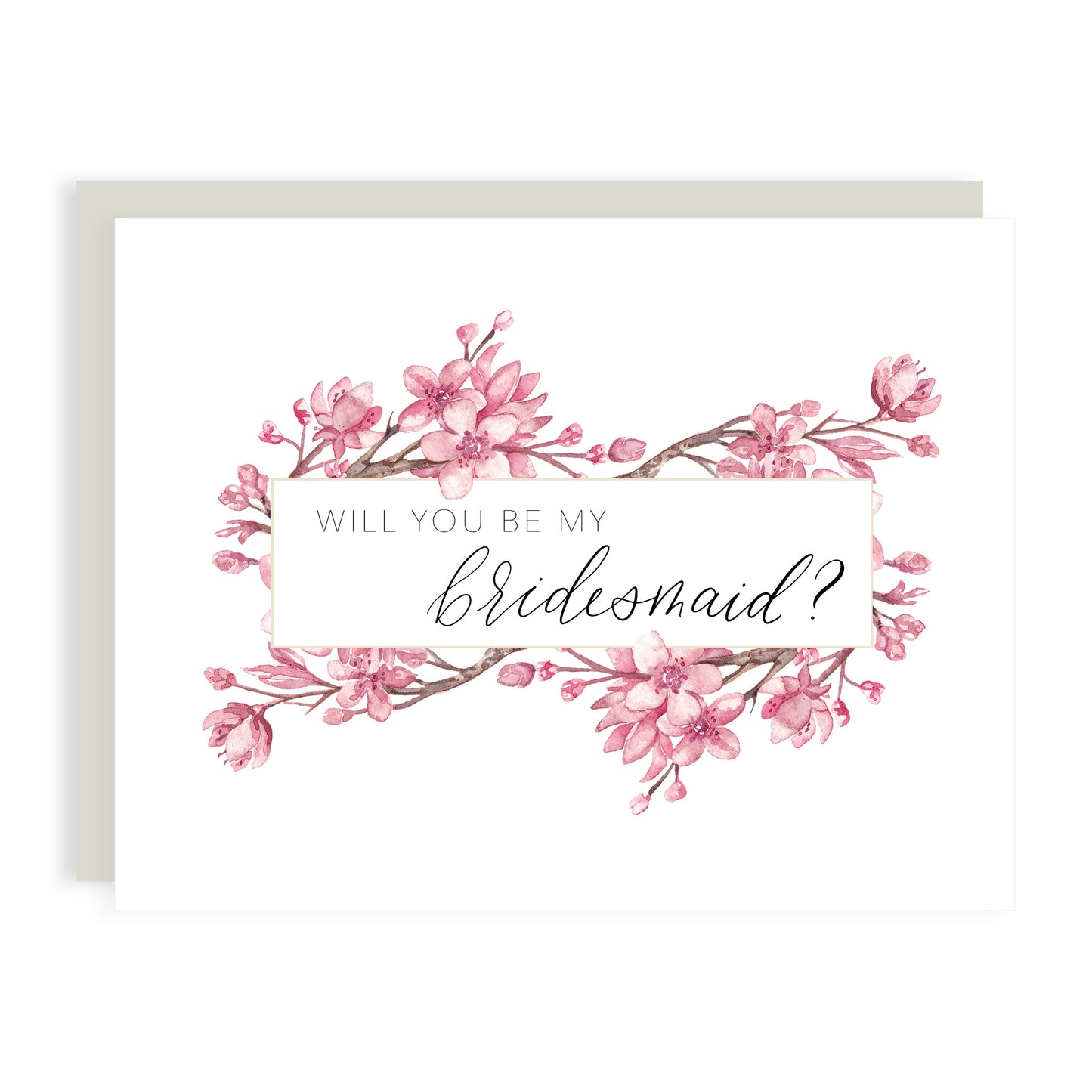 Cherry Blossoms Bridesmaid Proposal Card