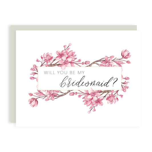 Cherry Blossoms Bridesmaid Proposal Card