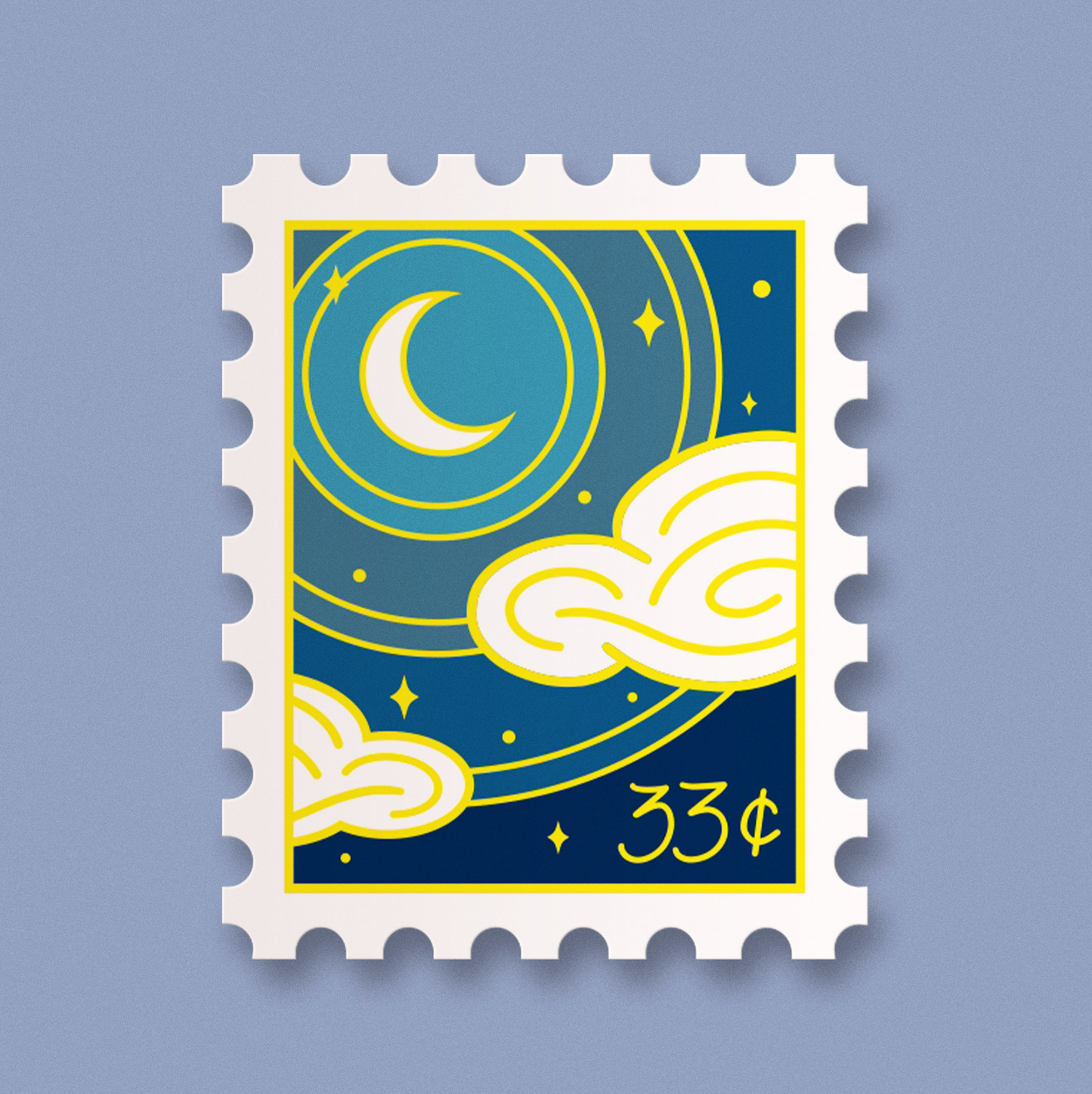 Crescent Sky Stamp Sticker