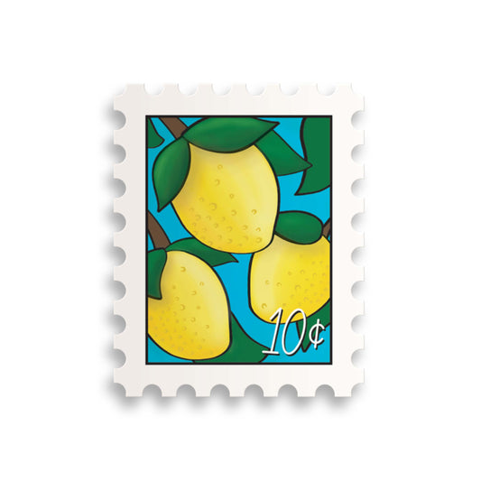 Lemon Postage Stamp Sticker