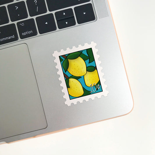 Lemon Postage Stamp Sticker