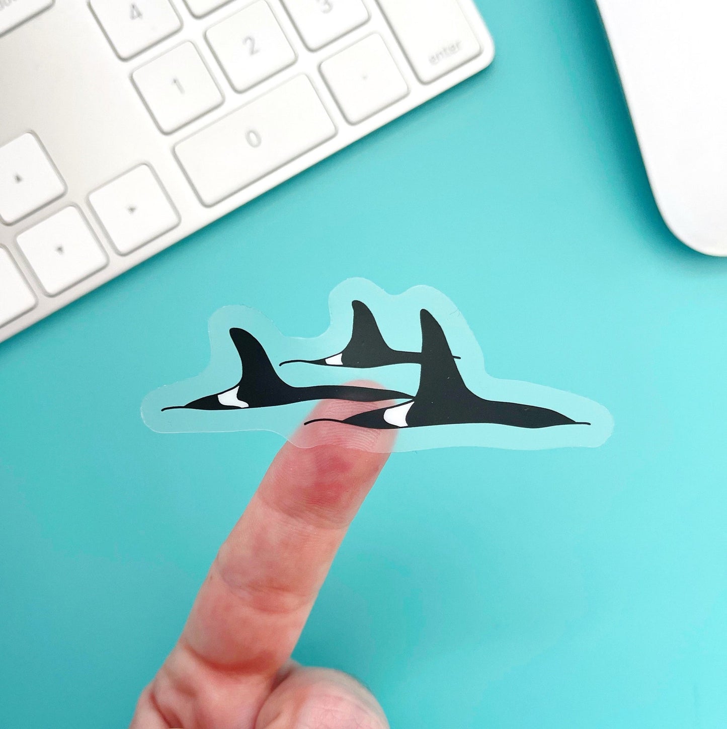 Orca Pod Clear Sticker