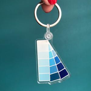 Shades of Blue Acrylic Keychain
