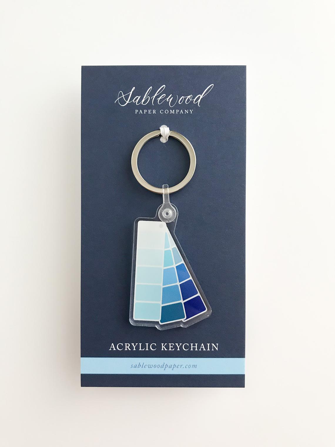 Shades of Blue Acrylic Keychain