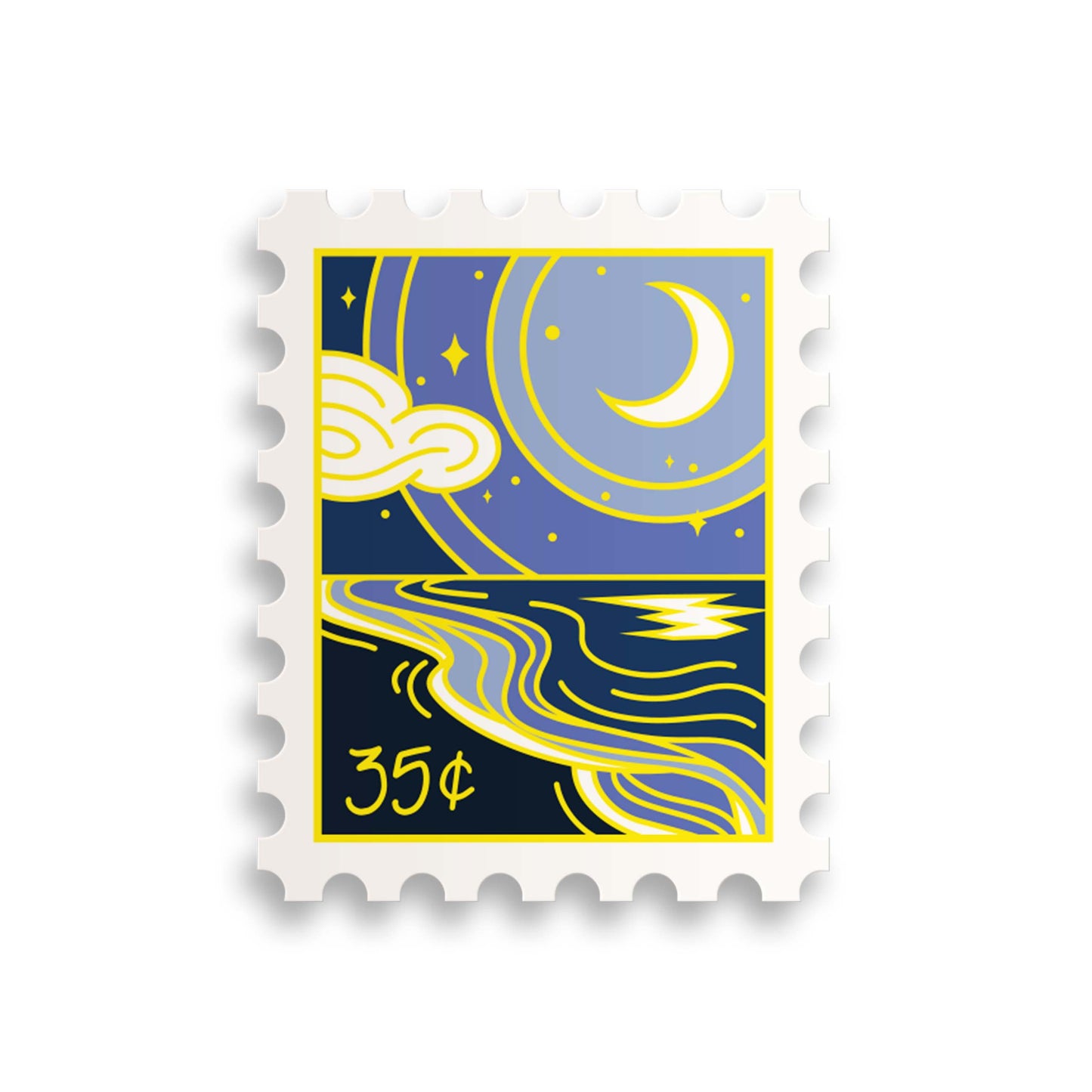 Serene Shore Stamp Sticker