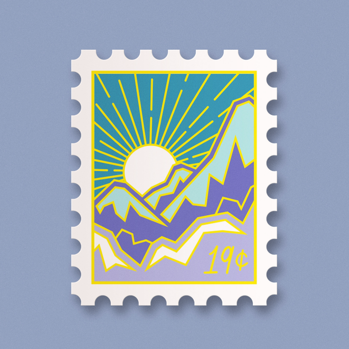 Sunny Slopes Stamp Sticker