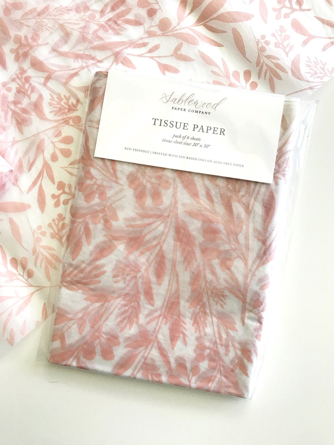 Pink Flora Tissue Paper – Pack of 6
