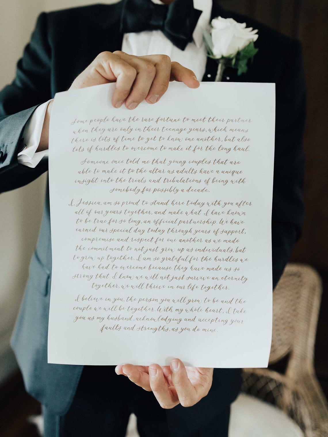 PAIR of Custom Calligraphy Wedding Vows