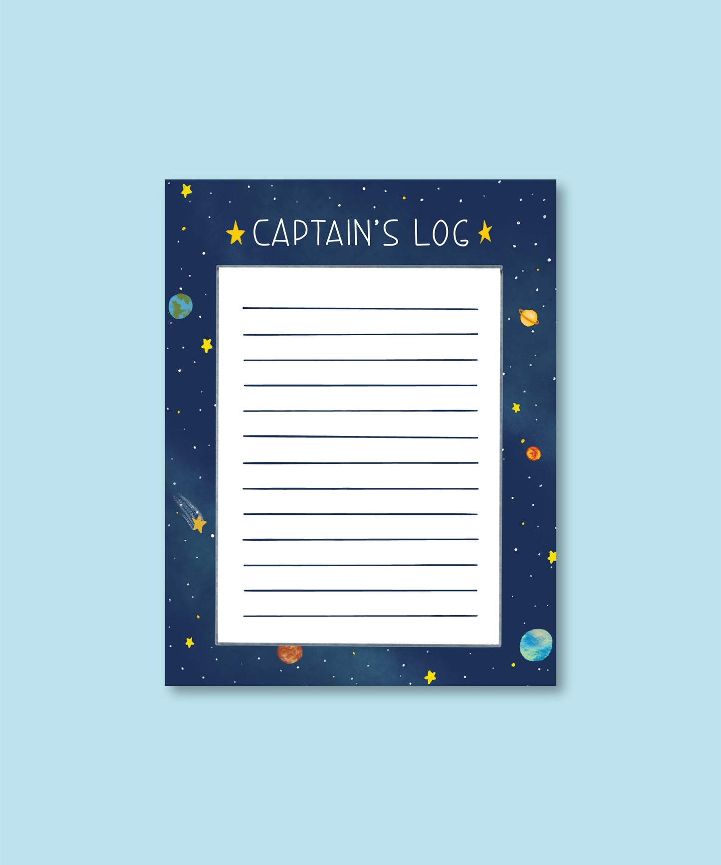 Captain's Log Notepad // lined notepad / starship notepad / to-do list / grocery list / desktop notepad / fun notepad / notes / memo